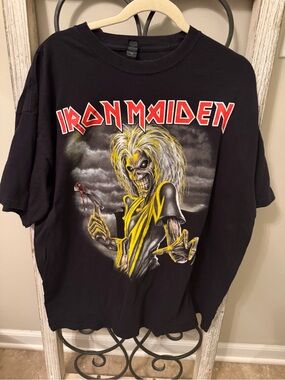Iron Maiden M&O Gold Eddie Graphic T Shirt XXL Black Heavy Metal Band Tee